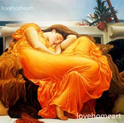 flaming june painting meaning: The fiery hues of June not only adorn the landscape but also mirror the tumultuous emotions within us.